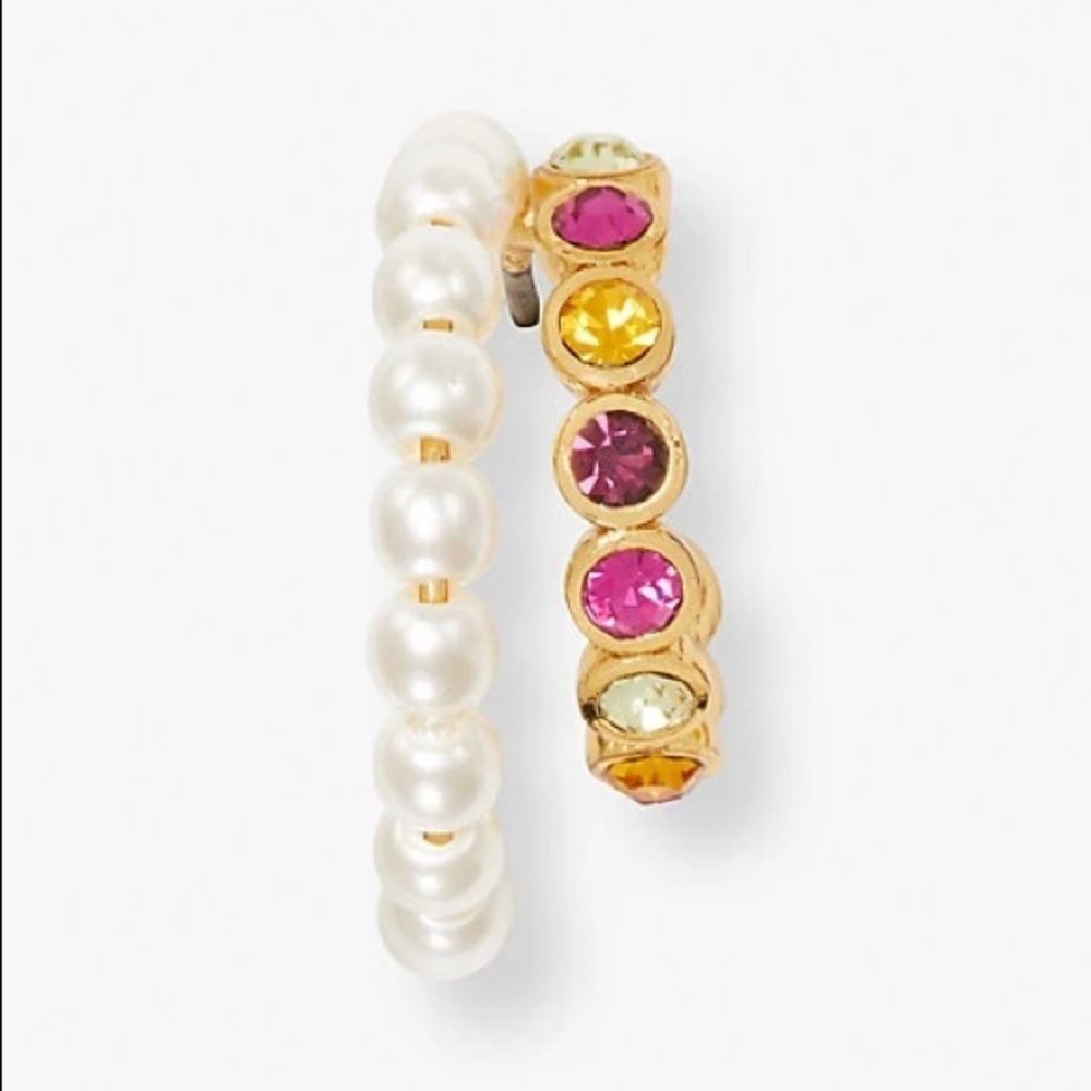 Kate Spade pearl caviar double huggies - Picture 3 of 3